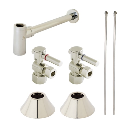 Kingston Brass CC43106DLLKB30 Modern Plumbing Sink Trim Kit W/ Bottle Trap, Nickel CC43106DLLKB30